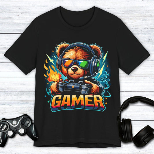 T-Shirt Black / S 3D Firestorm Bear Gamer T-shirt