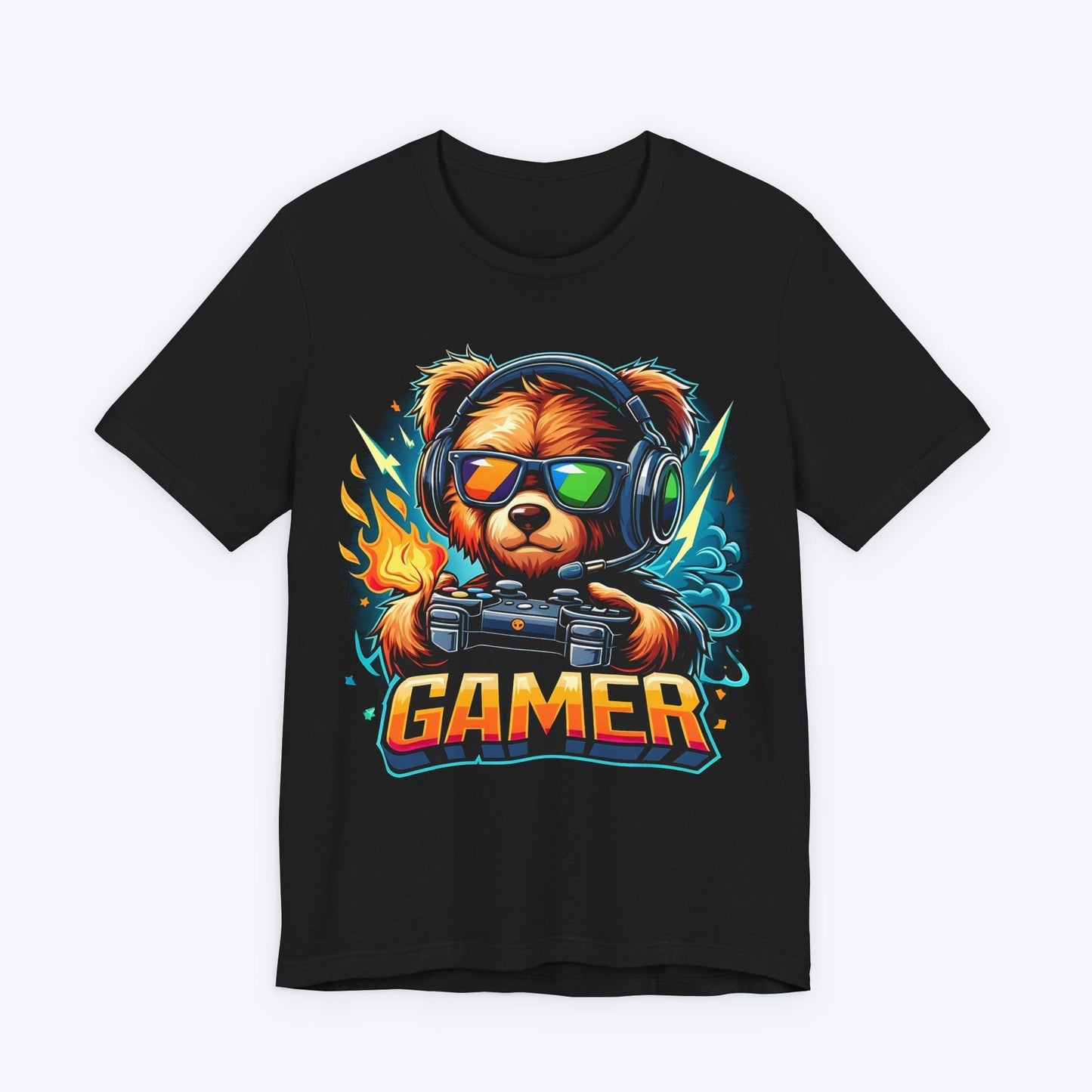 T-Shirt Black / S 3D Firestorm Bear Gamer T-shirt