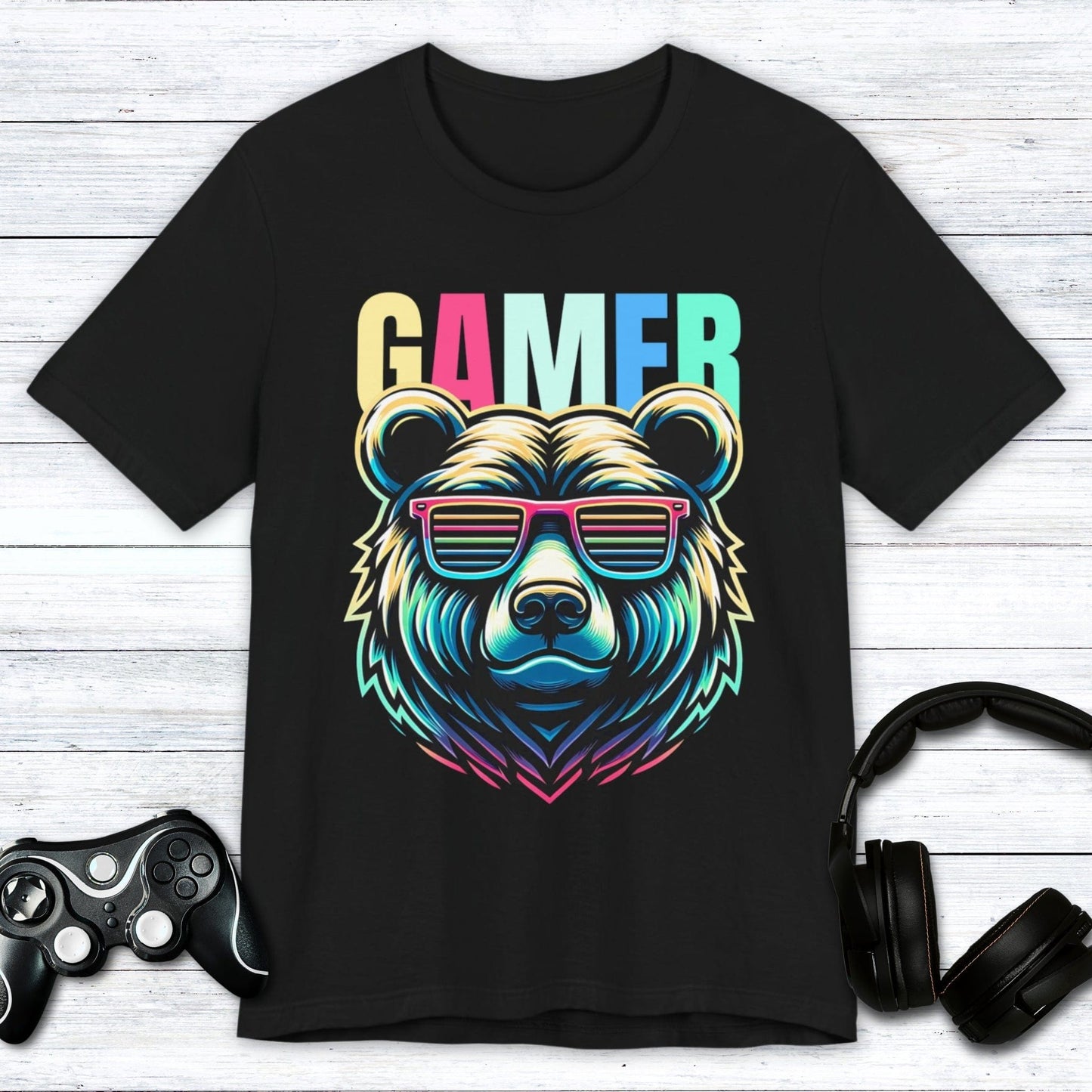 T-Shirt Black / S Beary Cool Gamer T-shirt