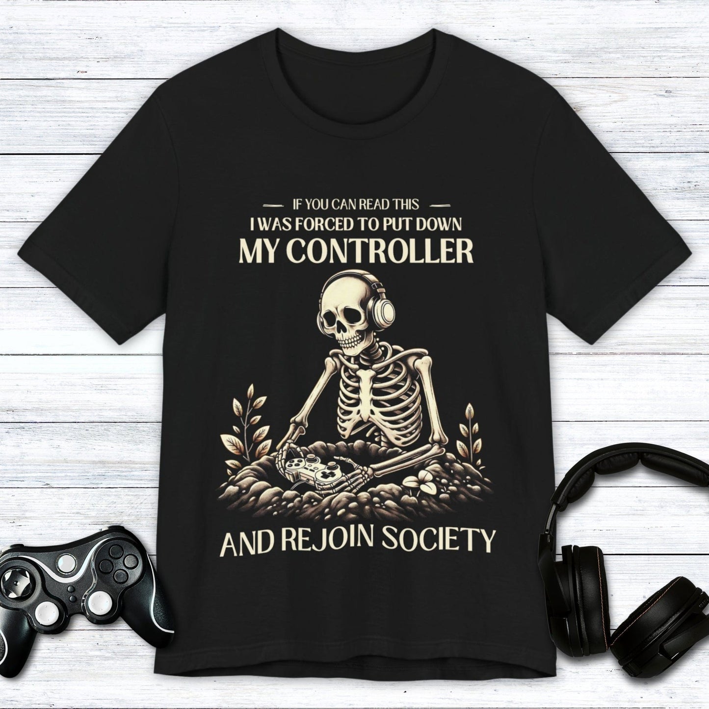T-Shirt Black / S Controller Down, Reentering Society T-shirt