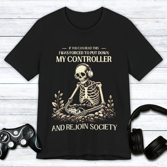 T-Shirt Black / S Controller Down, Reentering Society T-shirt