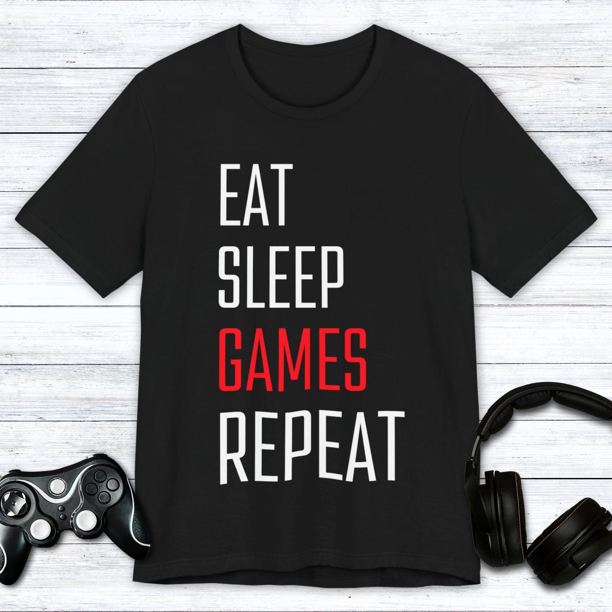 T-Shirt Black / S Eat Sleep Games Repeat T-shirt