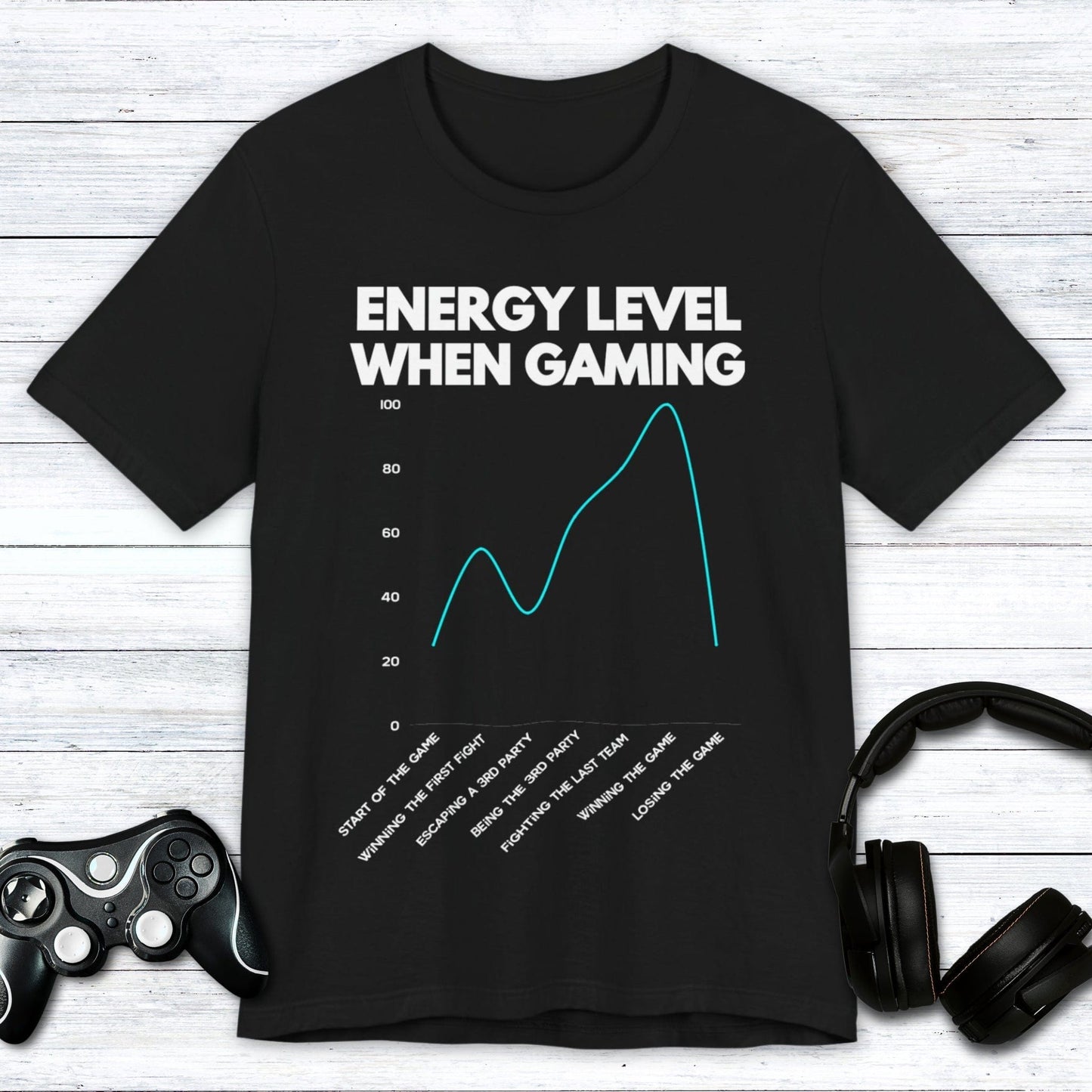 T-Shirt Black / S Energy Level When Gaming T-shirt