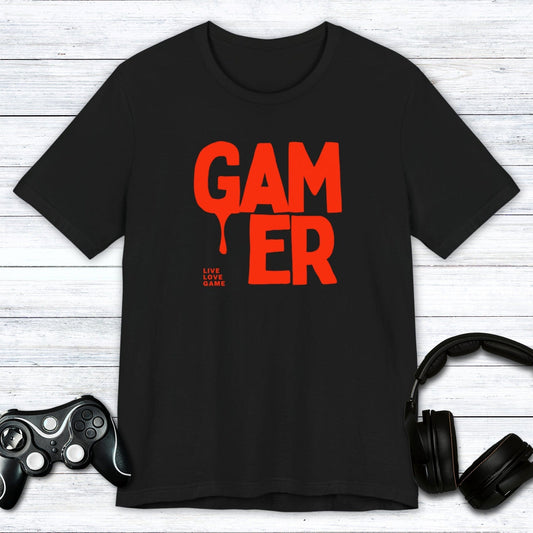 T-Shirt Black / S Gamer Drip: Live, Love, Game T-shirt