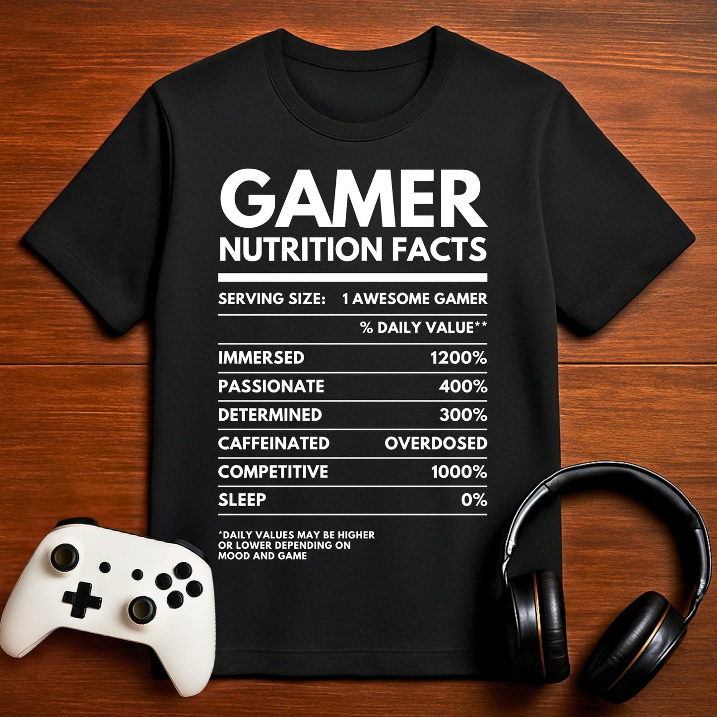 T-Shirt Black / S Gamer Nutrition Label T-shirt