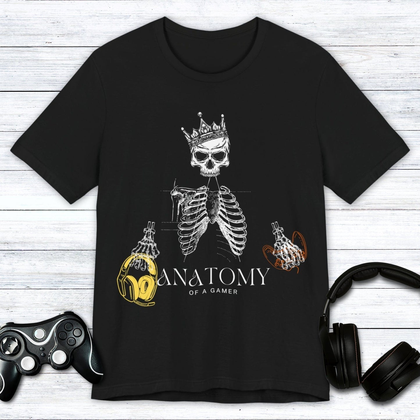T-Shirt Black / S Gamer's Anatomy: Bones & Buttons T-shirt