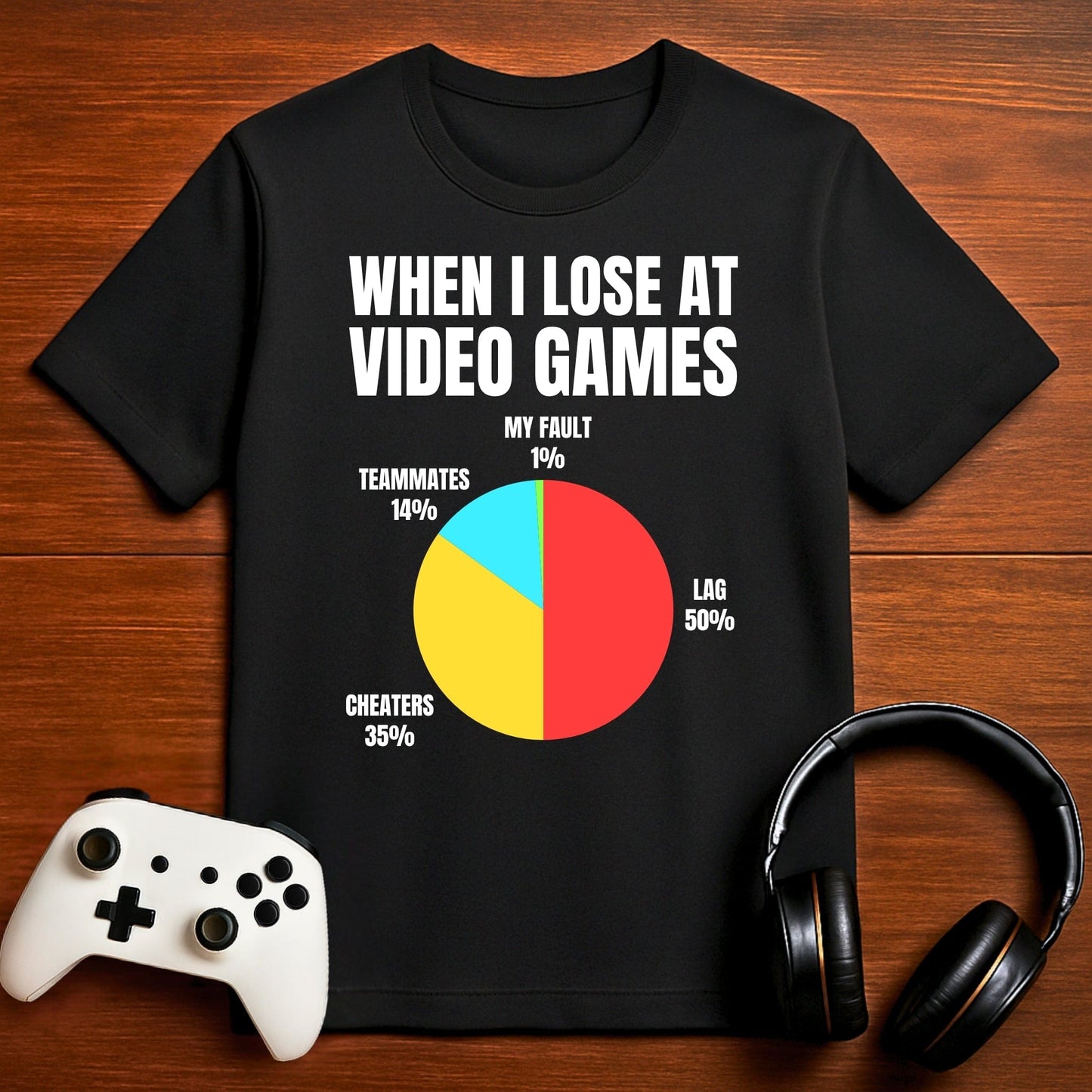T-Shirt Black / S Gamers Excuse Pie Chart T-shirt