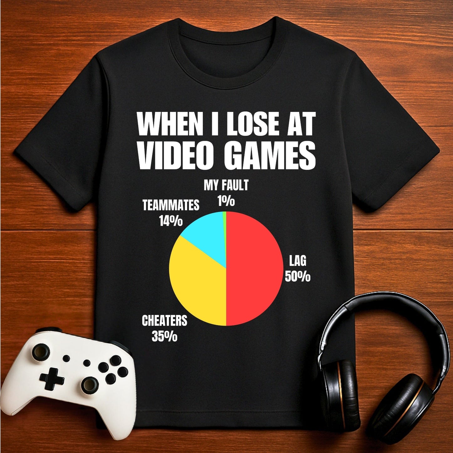T-Shirt Black / S Gamers Excuse Pie Chart T-shirt