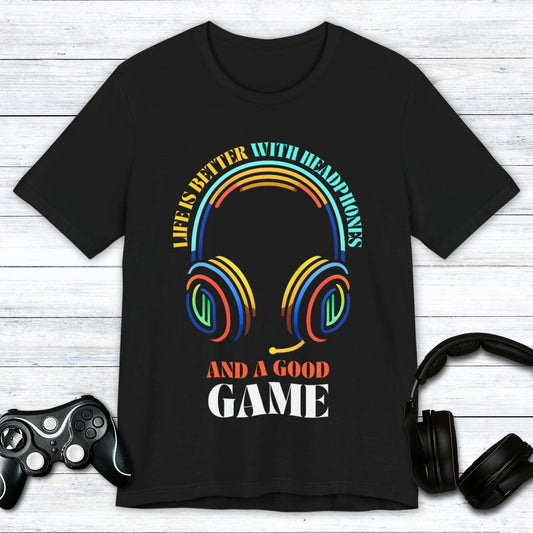 T-Shirt Black / S Gaming Nirvana - Headphones & Good Times T-shirt