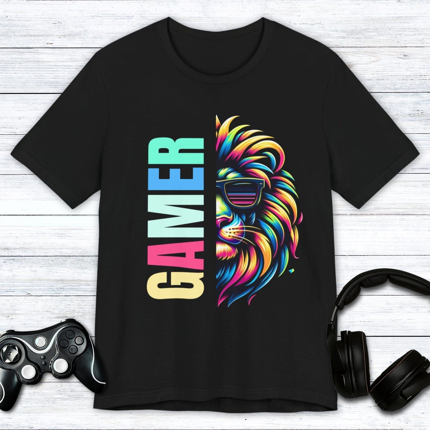 T-Shirt Black / S Half Gamer Half Lion T-shirt
