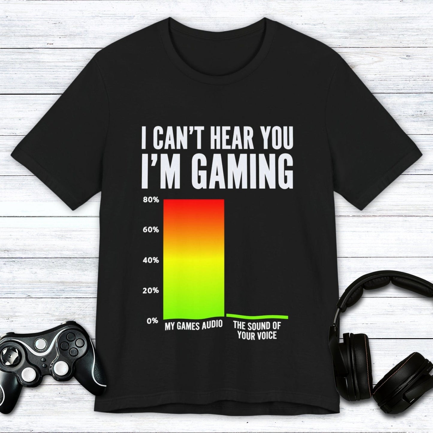 T-Shirt Black / S I Can't Hear You (Bar Chart) T-shirt