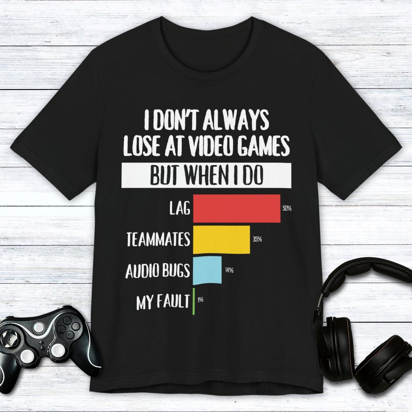 T-Shirt Black / S I Don't Always Lose at Video Games T-shirt