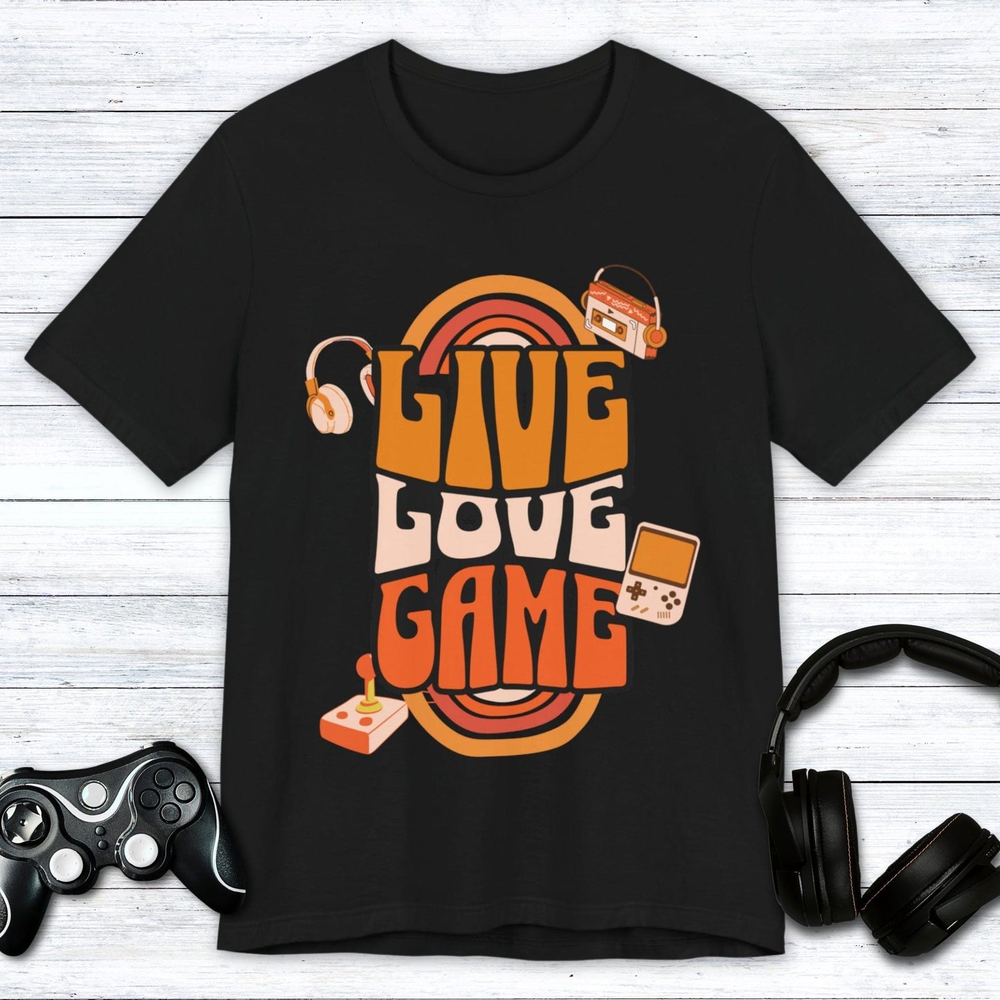 T-Shirt Black / S Live, Love, Game (Retro Edition) T-shirt