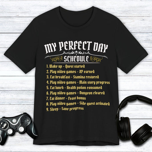 T-Shirt Black / S Medieval Gamer’s Perfect Day T-shirt