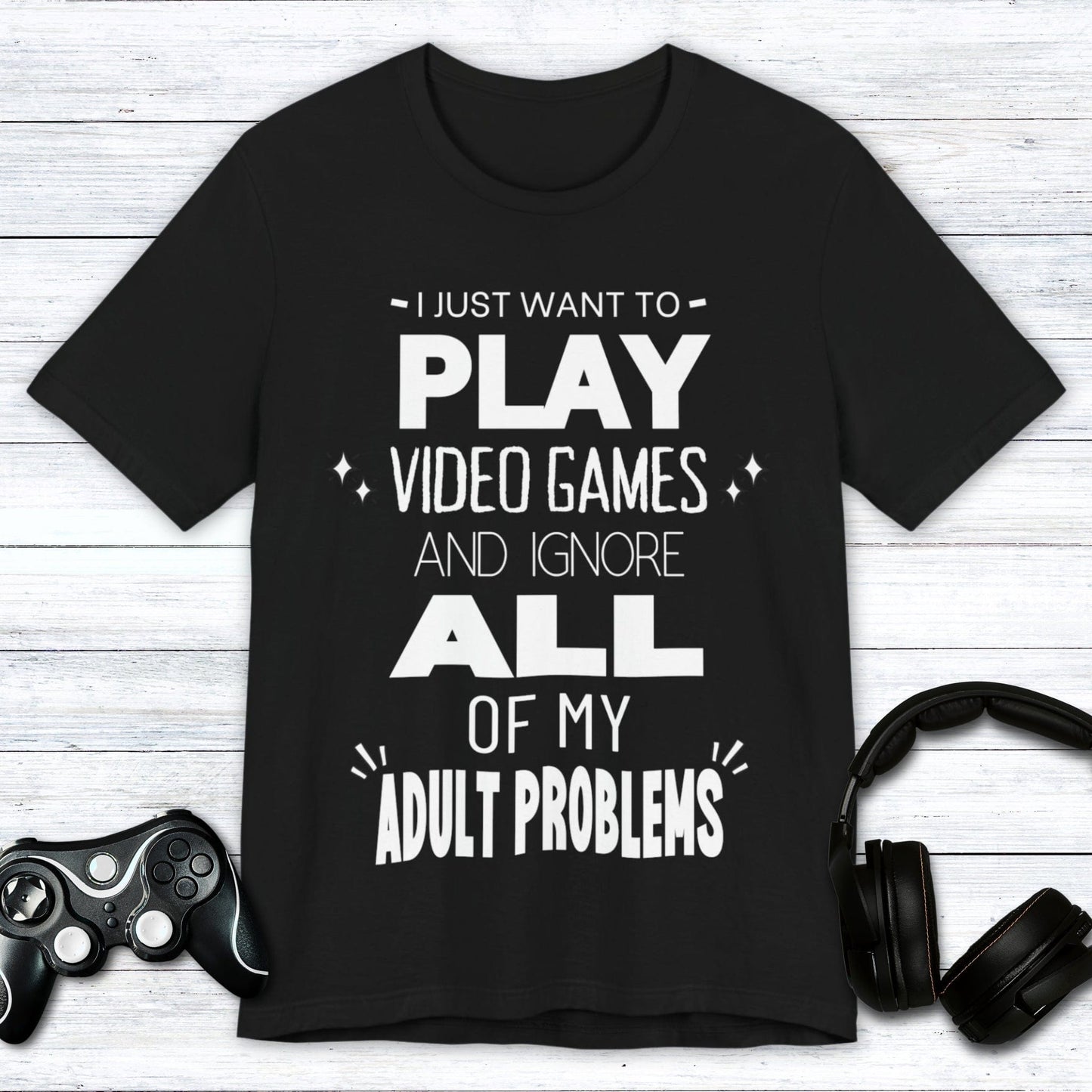 T-Shirt Black / S Pause Adulting, Play Games T-shirt