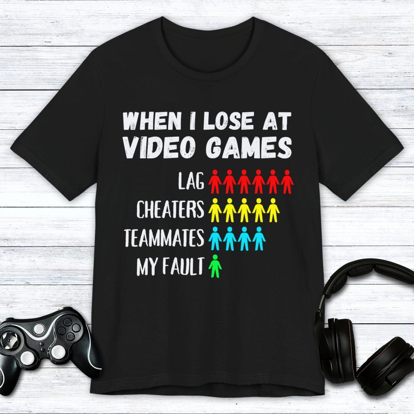 T-Shirt Black / S When I Lose At Video Games (Pictograph Edition) T-shirt