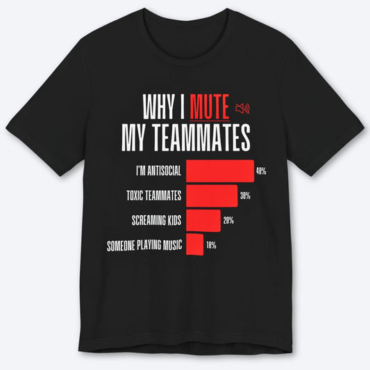 T-Shirt Black / S Why I Mute My Teammates T-shirt