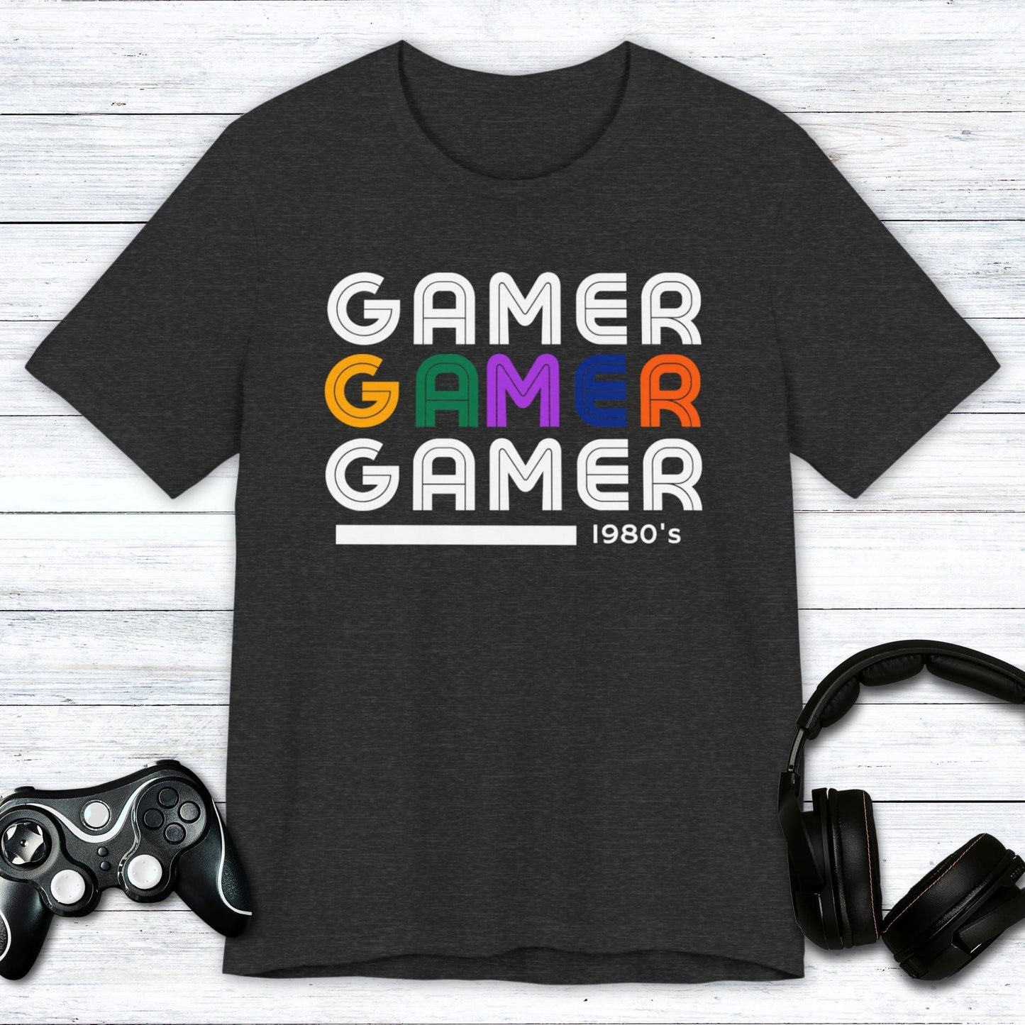 T-Shirt Dark Grey Heather / S 80's Gamer Flashback T-shirt