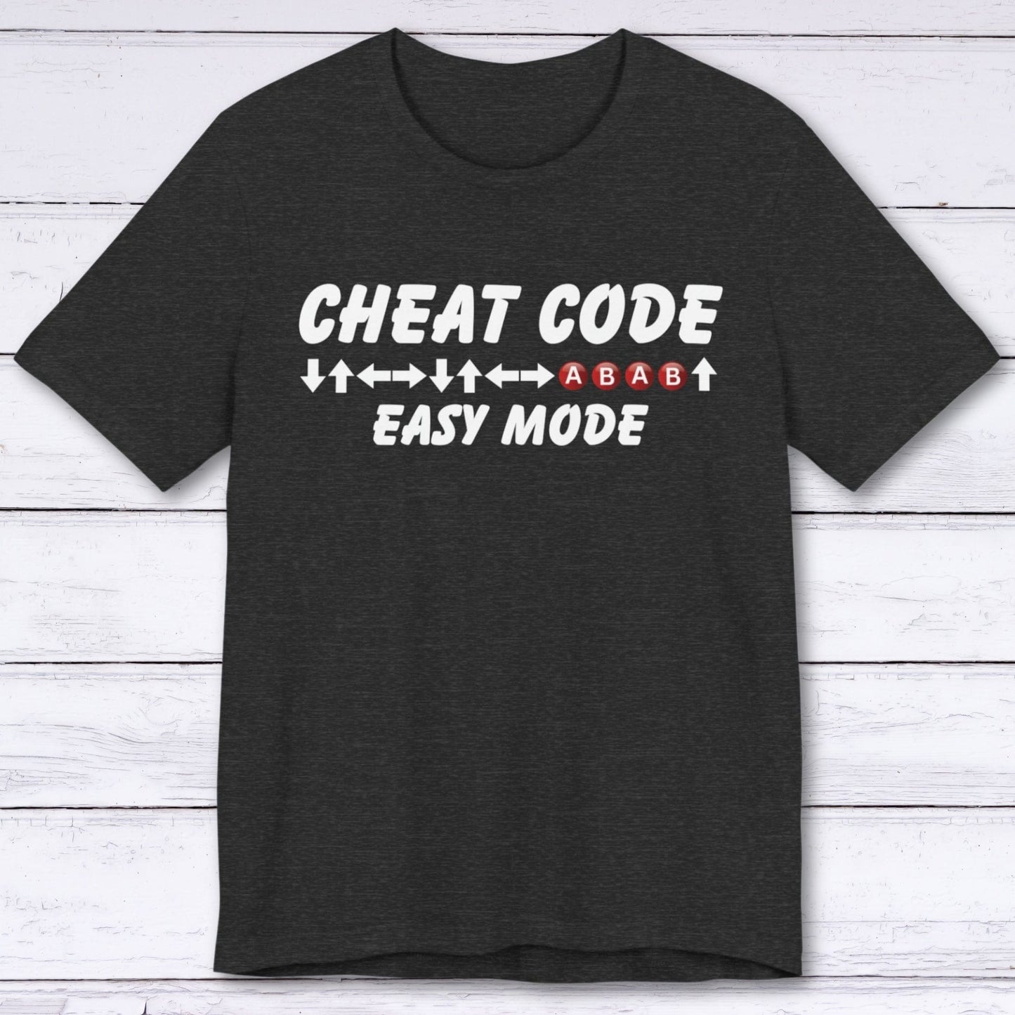 T-Shirt Dark Grey Heather / S Cheat Code (Easy Mode) Gaming T-shirt