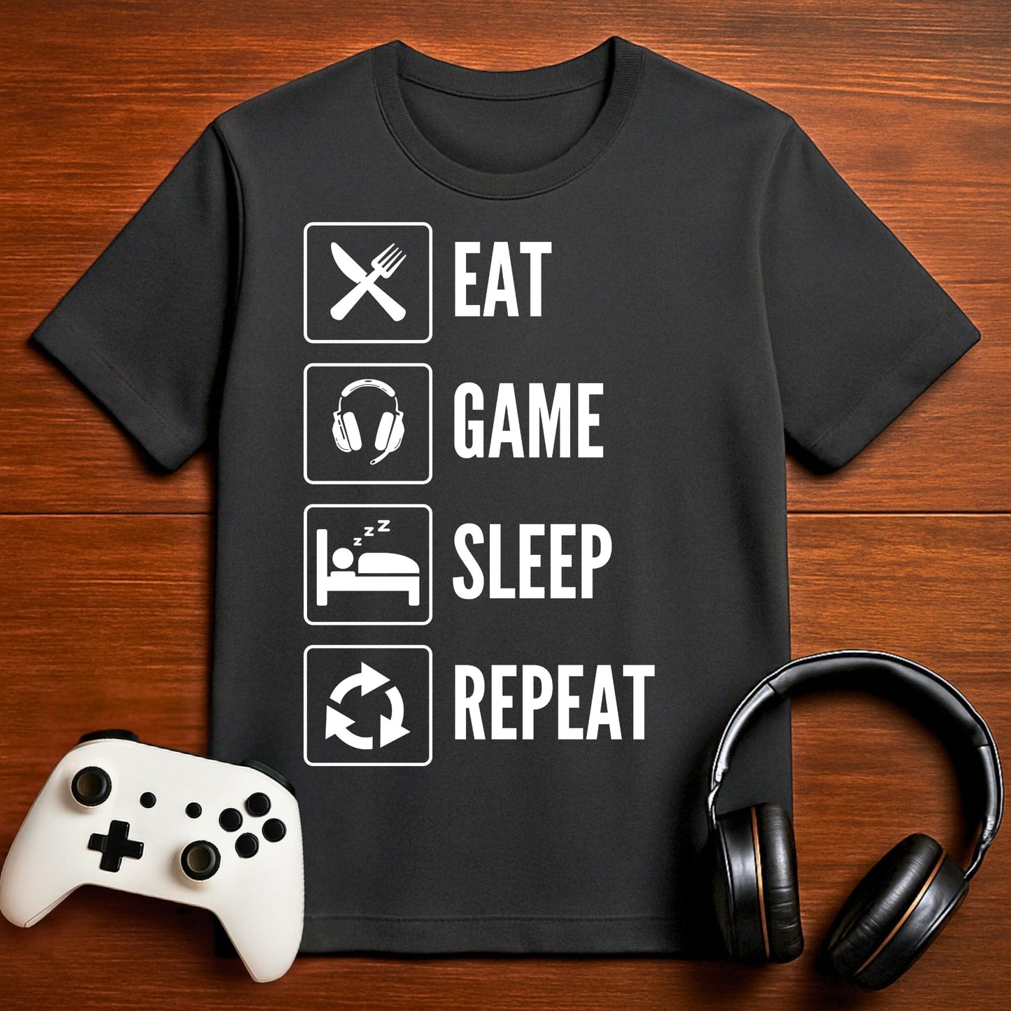 T-Shirt Dark Grey Heather / S Eat, Game, Sleep, Repeat T-shirt