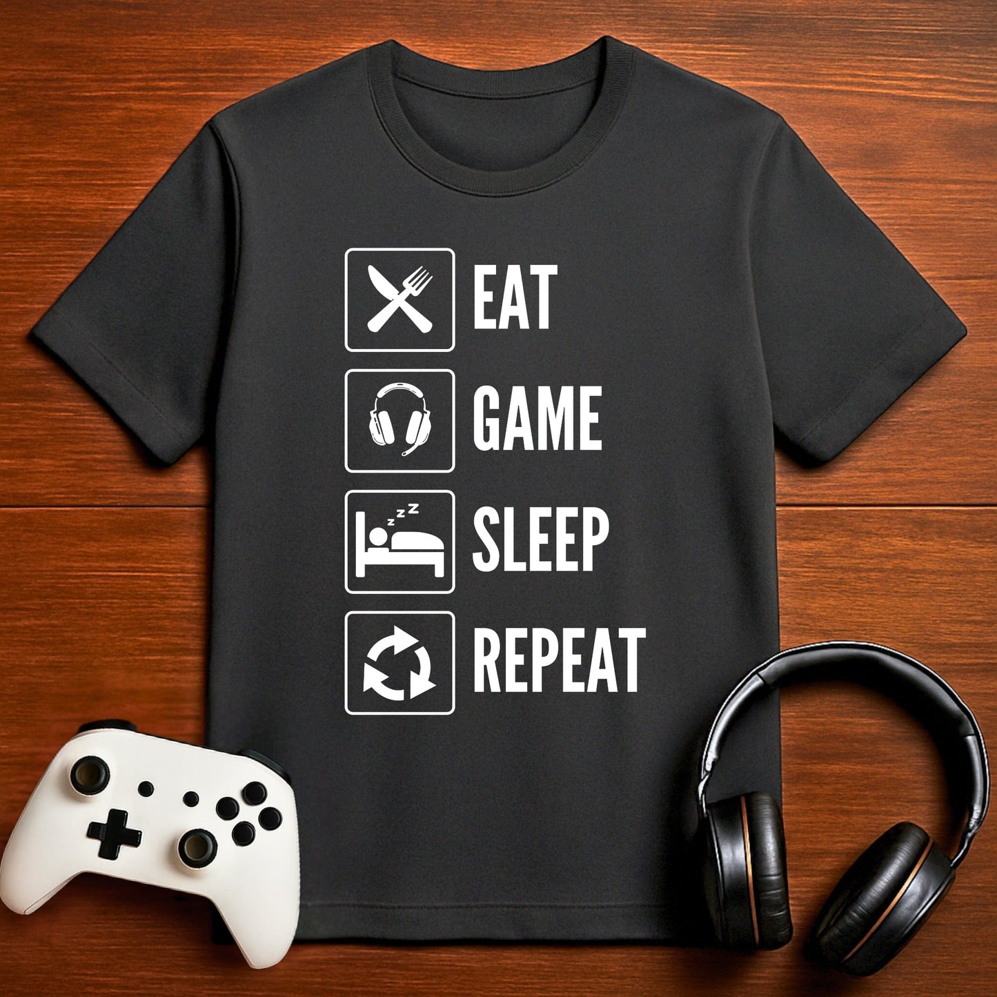 T-Shirt Dark Grey Heather / S Eat, Game, Sleep, Repeat T-shirt
