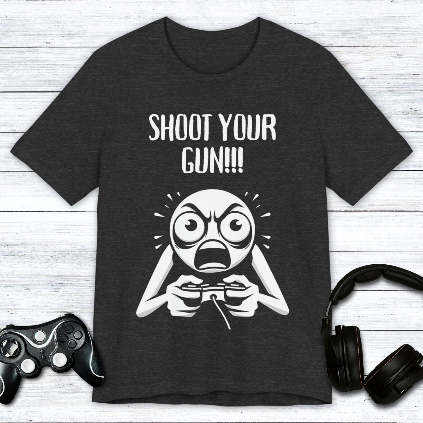 T-Shirt Dark Grey Heather / S Fire, Aim, Ready Gaming T-shirt