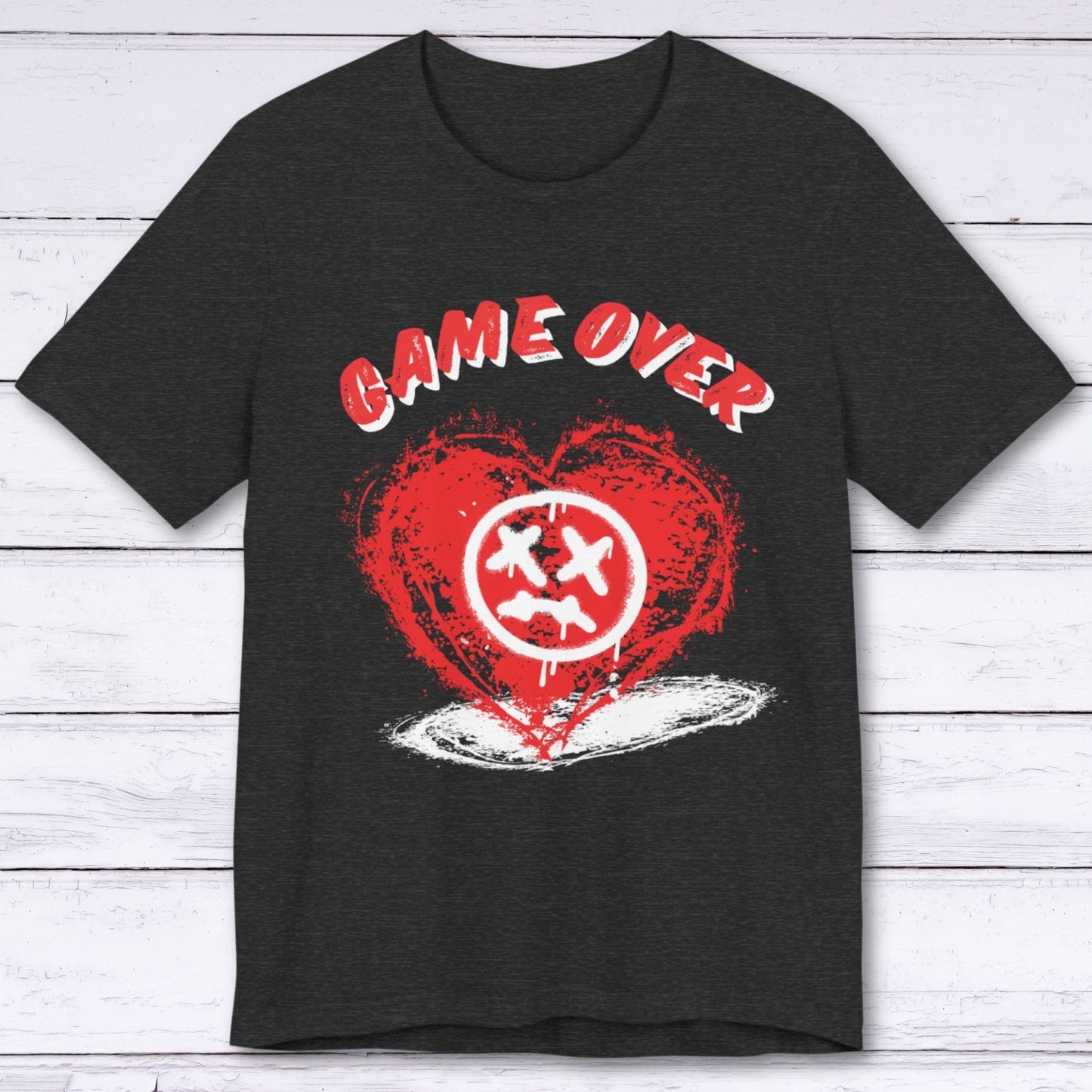 T-Shirt Dark Grey Heather / S Game Over:Sad Hearts T-shirt