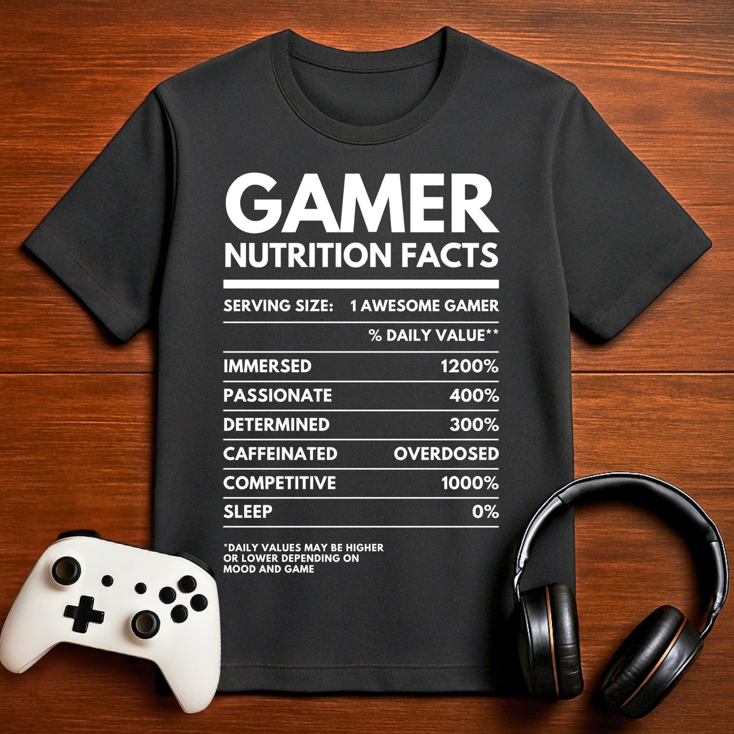 T-Shirt Dark Grey Heather / S Gamer Nutrition Label T-shirt