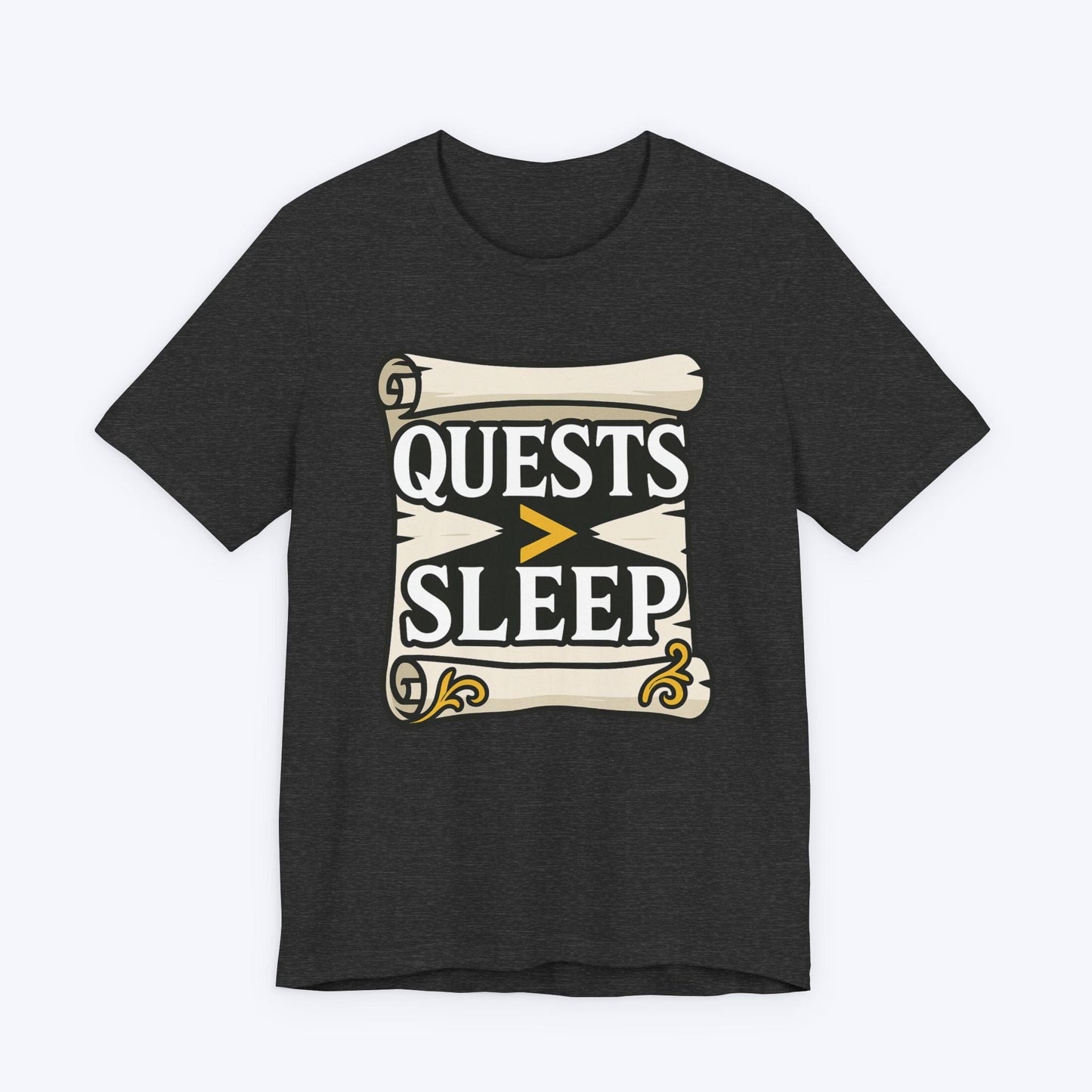 T-Shirt Dark Grey Heather / S Gamer Quests Over Sleep T-Shirt