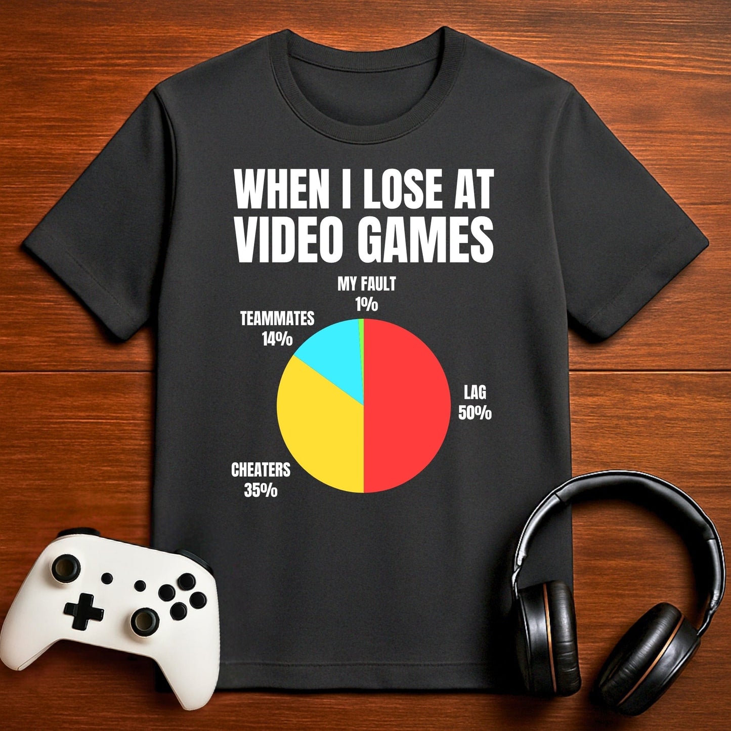 T-Shirt Dark Grey Heather / S Gamers Excuse Pie Chart T-shirt