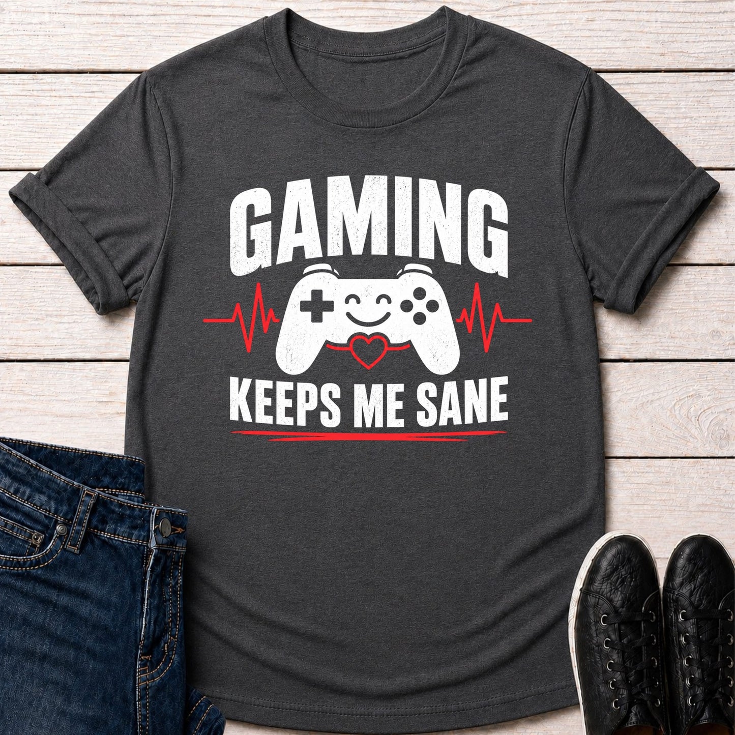 T-Shirt Dark Grey Heather / S Gaming Keeps Me Sane T-shirt