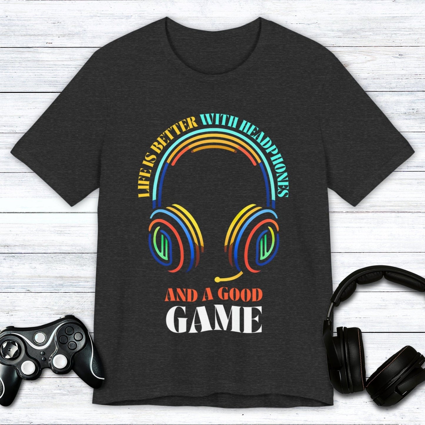 T-Shirt Dark Grey Heather / S Gaming Nirvana - Headphones & Good Times T-shirt