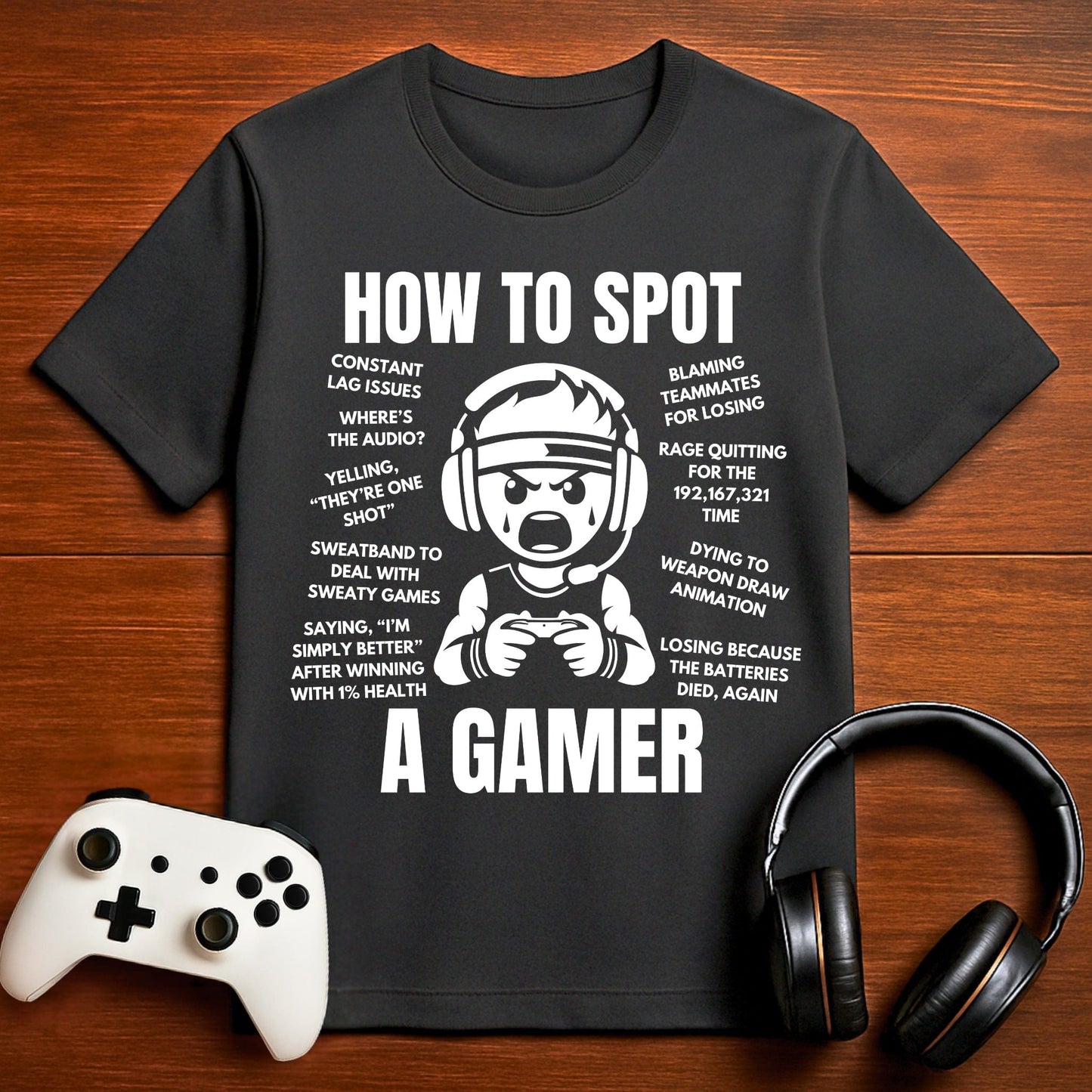 T-Shirt Dark Grey Heather / S How to Spot a Gamer T-shirt