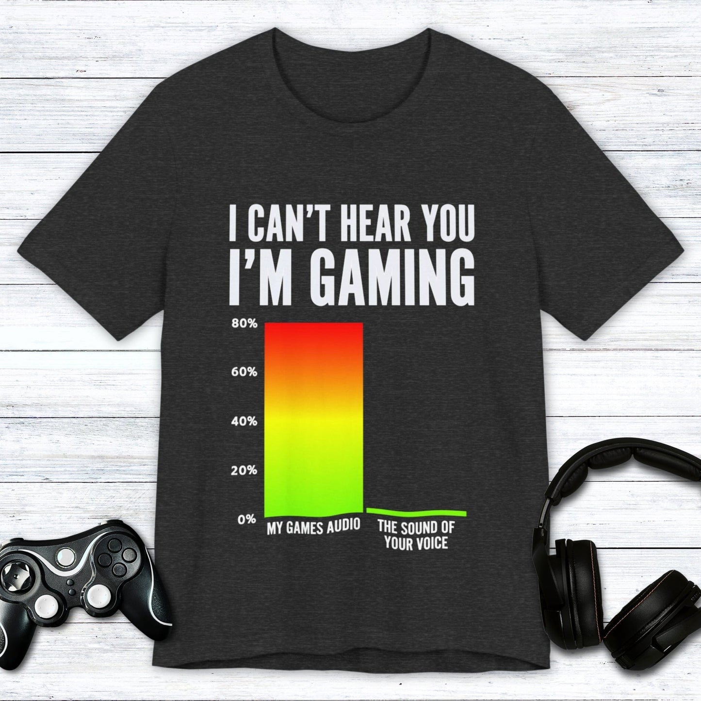T-Shirt Dark Grey Heather / S I Can't Hear You (Bar Chart) T-shirt