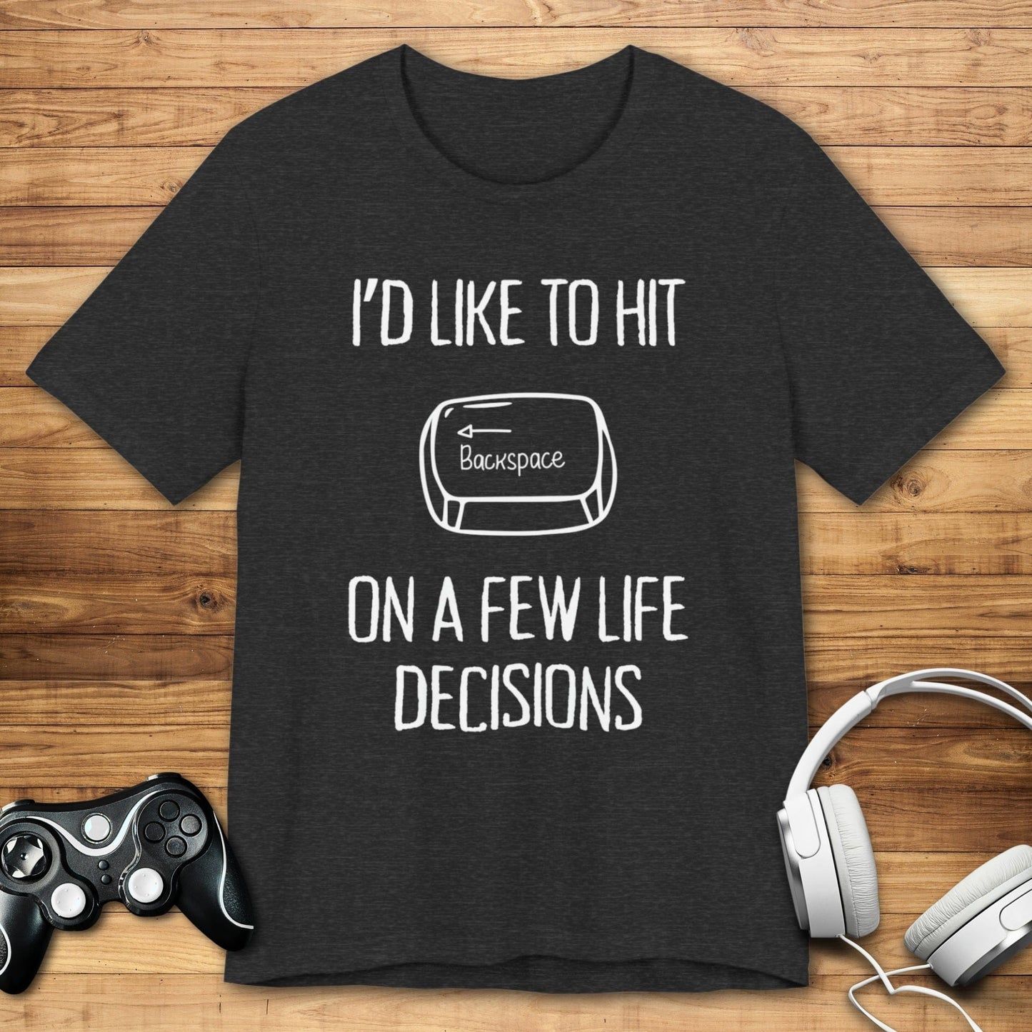 T-Shirt Dark Grey Heather / S I'd Like to Hit Backspace T-shirt