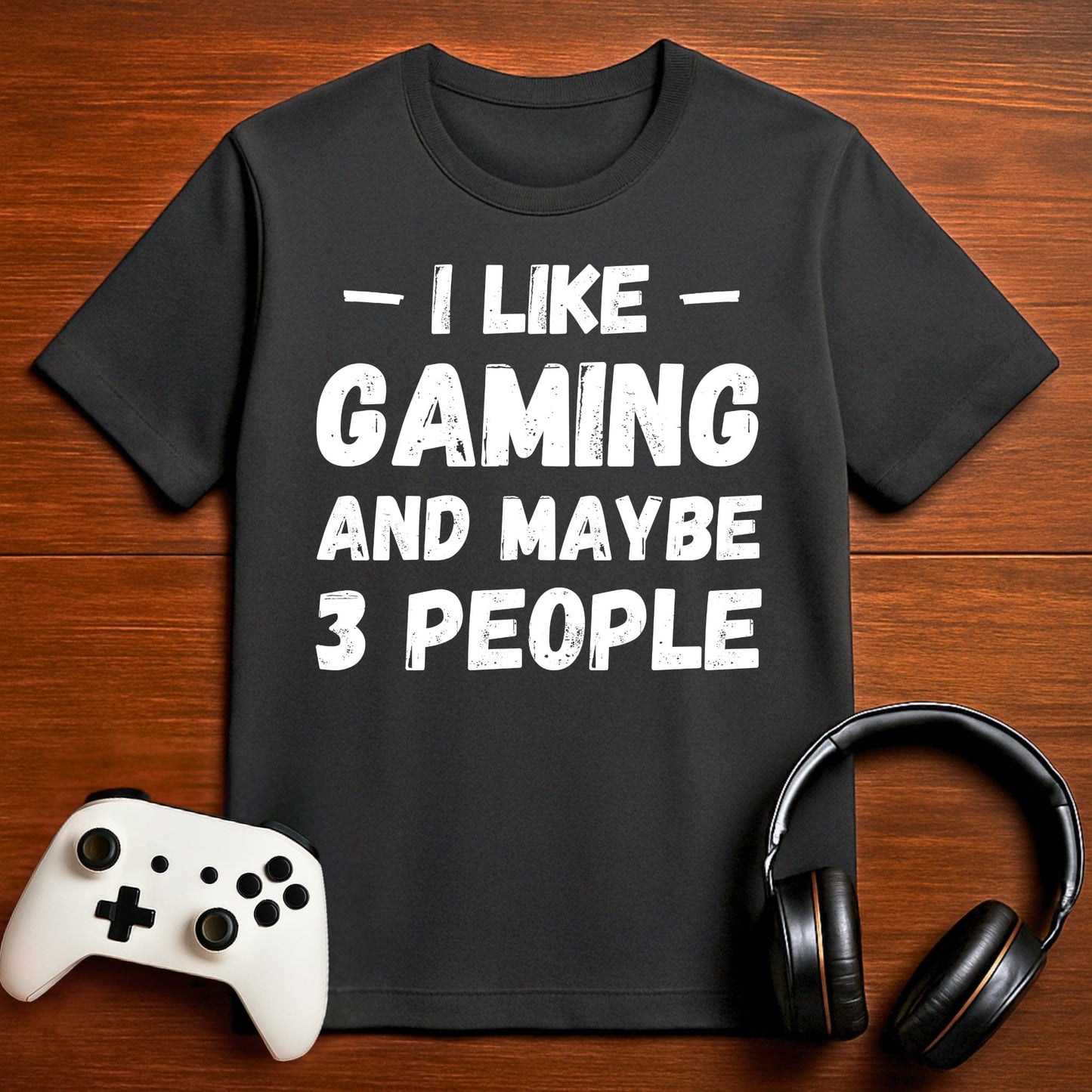 T-Shirt Dark Grey Heather / S I Like Gaming and Maybe Three People (Grunge Edition) T-shirt