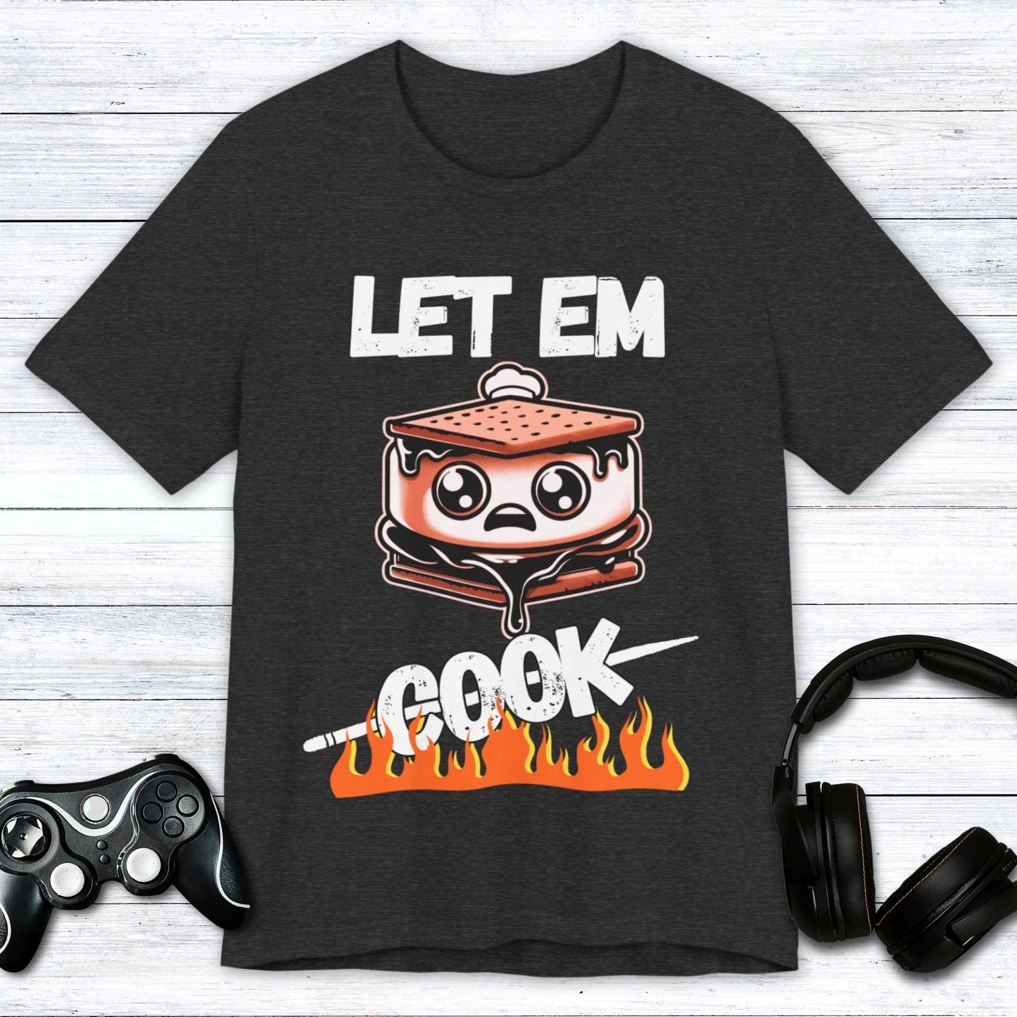 T-Shirt Dark Grey Heather / S Let Em Cook Gamer (S'mores )T-shirt