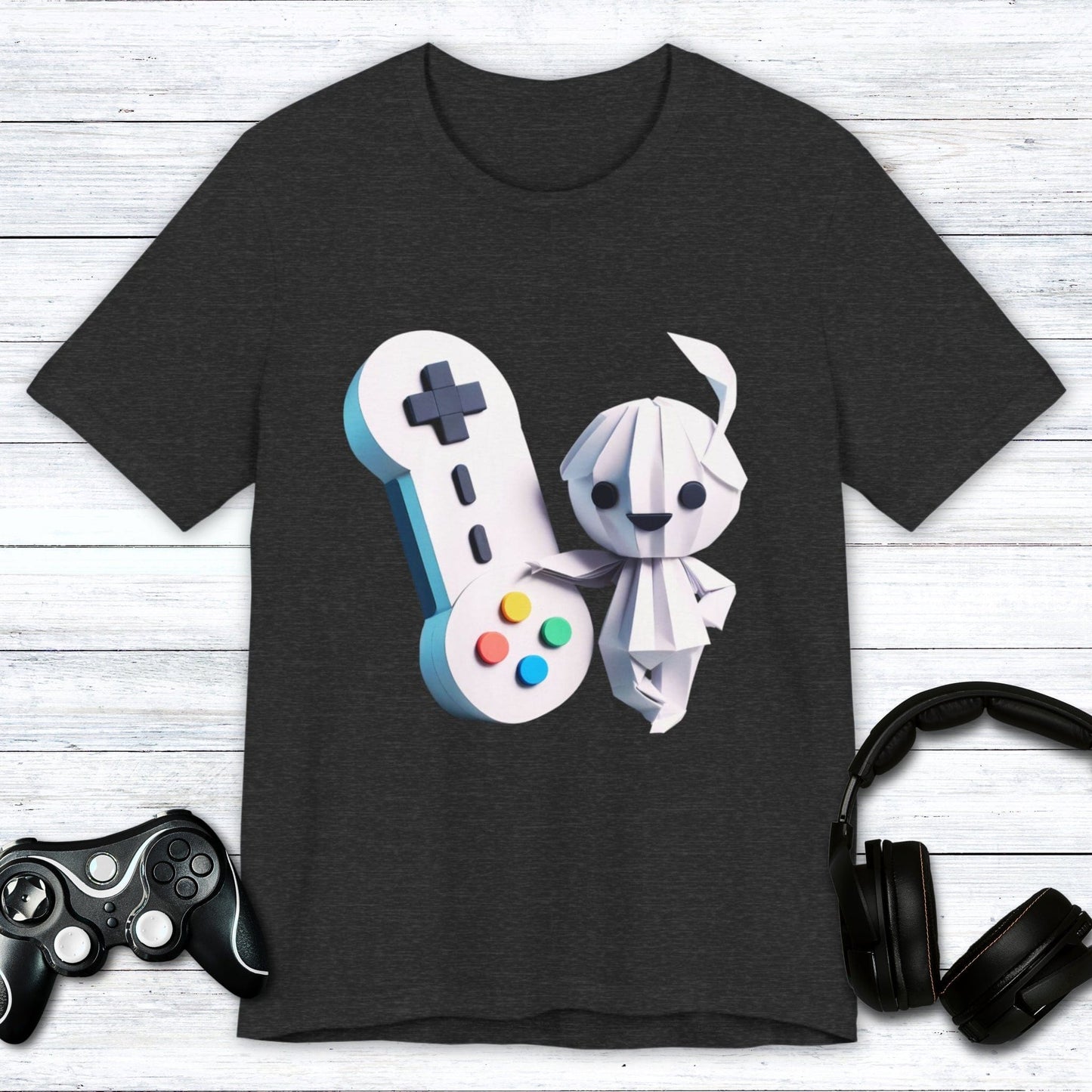 T-Shirt Dark Grey Heather / S Origami Gamer Girl T-shirt