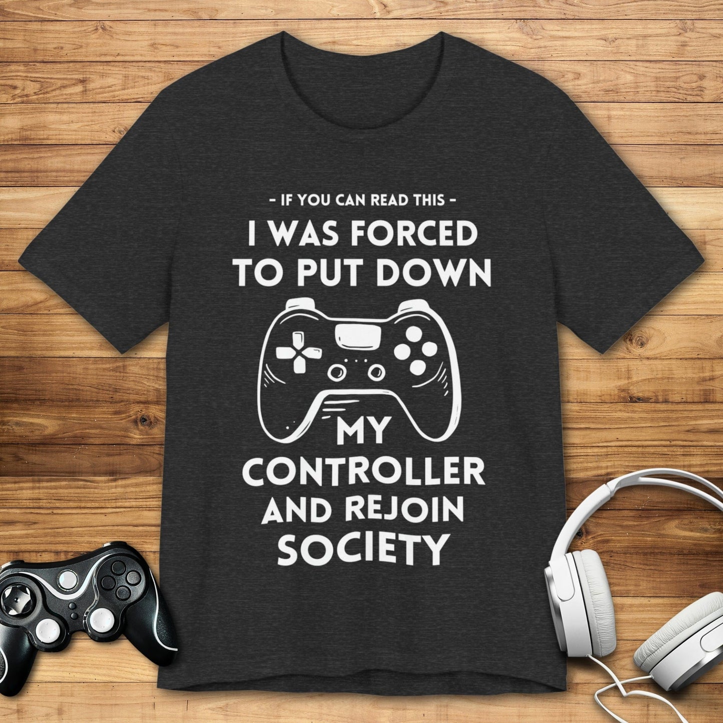 T-Shirt Dark Grey Heather / S Pause Game, Enter World T-shirt