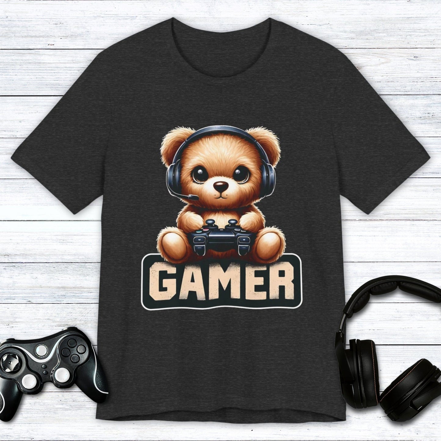 T-Shirt Dark Grey Heather / S Paws and Play Gamer T-shirt