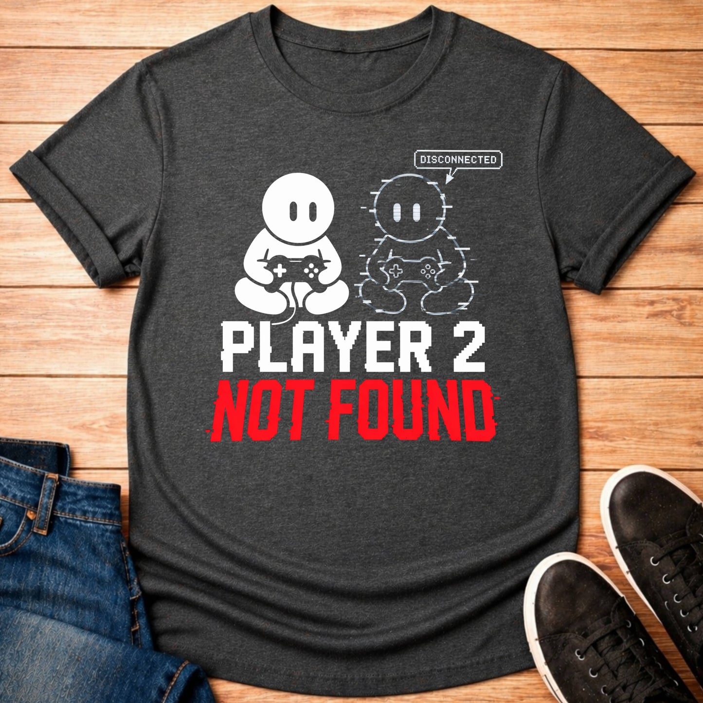 T-Shirt Dark Grey Heather / S Player Two Missing T-shirt