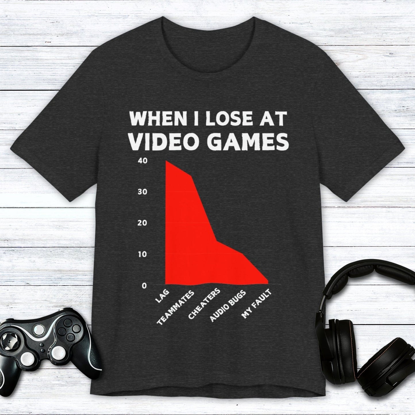T-Shirt Dark Grey Heather / S The Stats Never Lie (Gaming) T-shirt