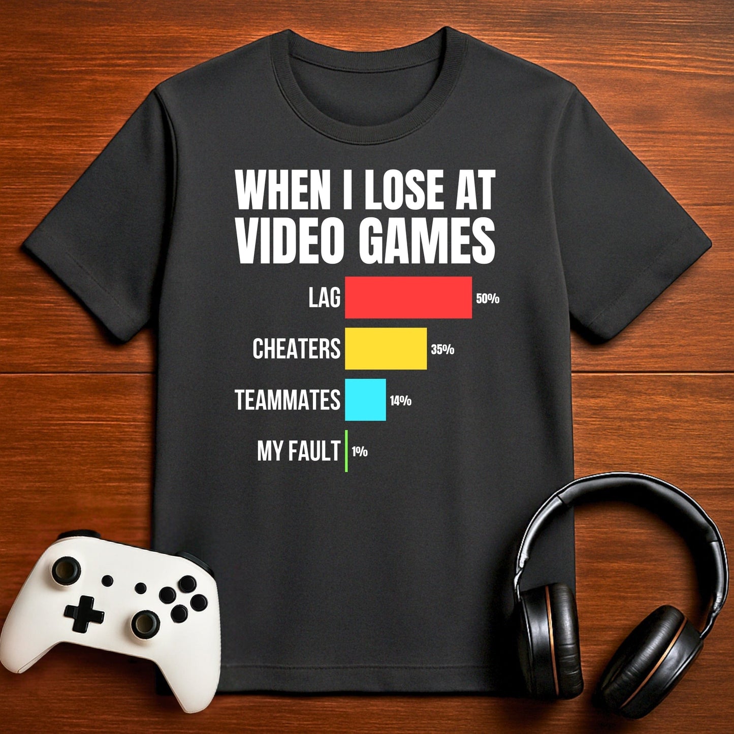 T-Shirt Dark Grey Heather / S When I Lose at Video Games T-shirt