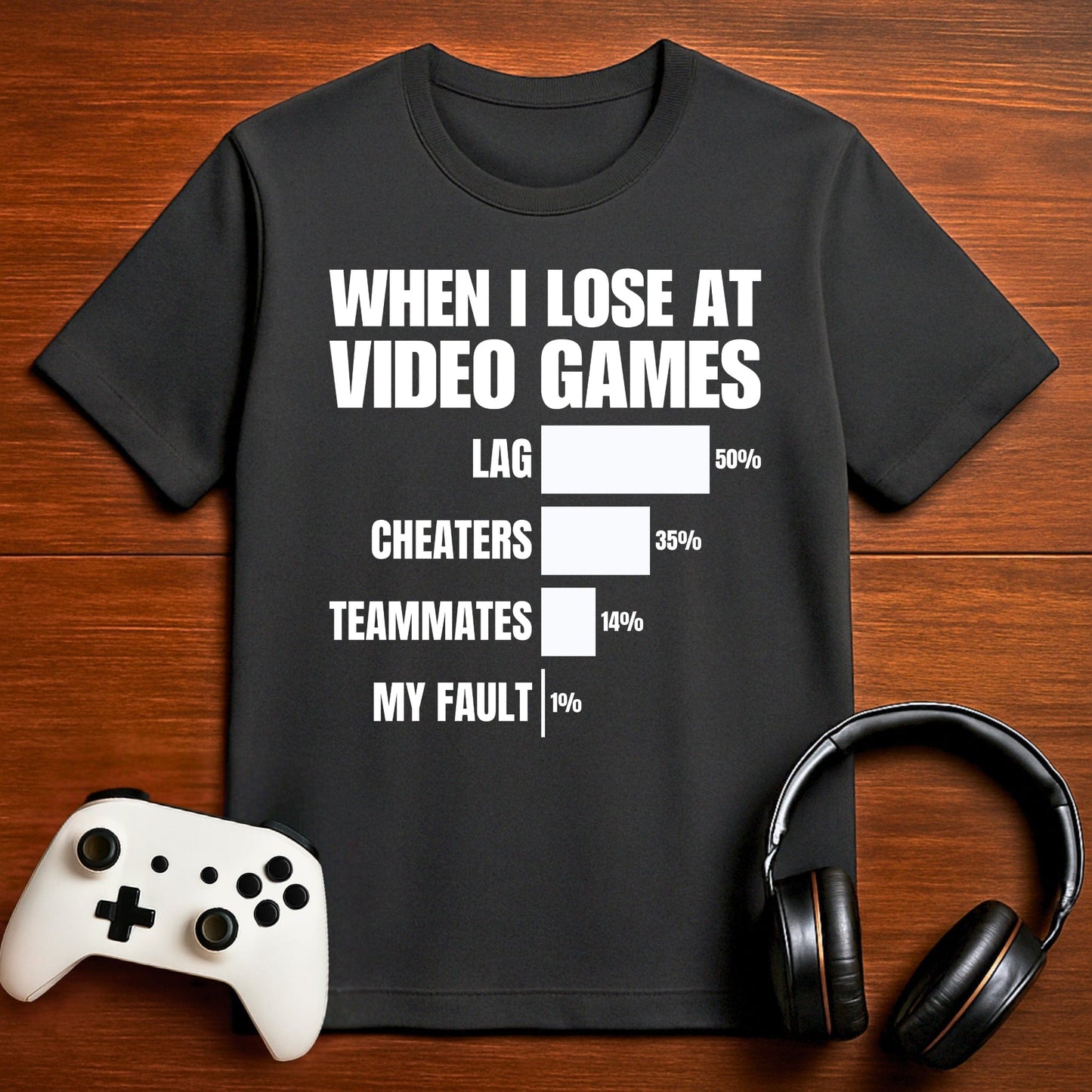 T-Shirt Dark Grey Heather / S When I Lose at Video Games T-shirt