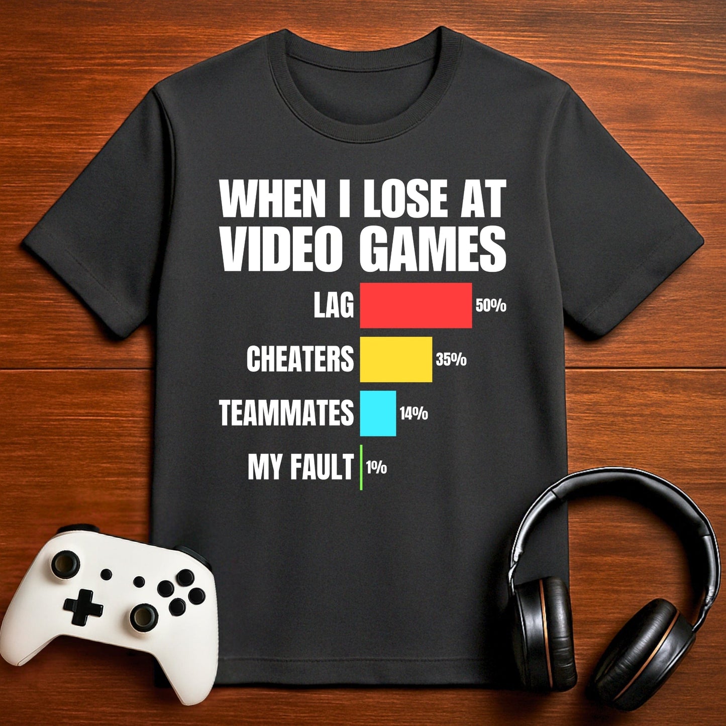 T-Shirt Dark Grey Heather / S When I Lose at Video Games T-shirt