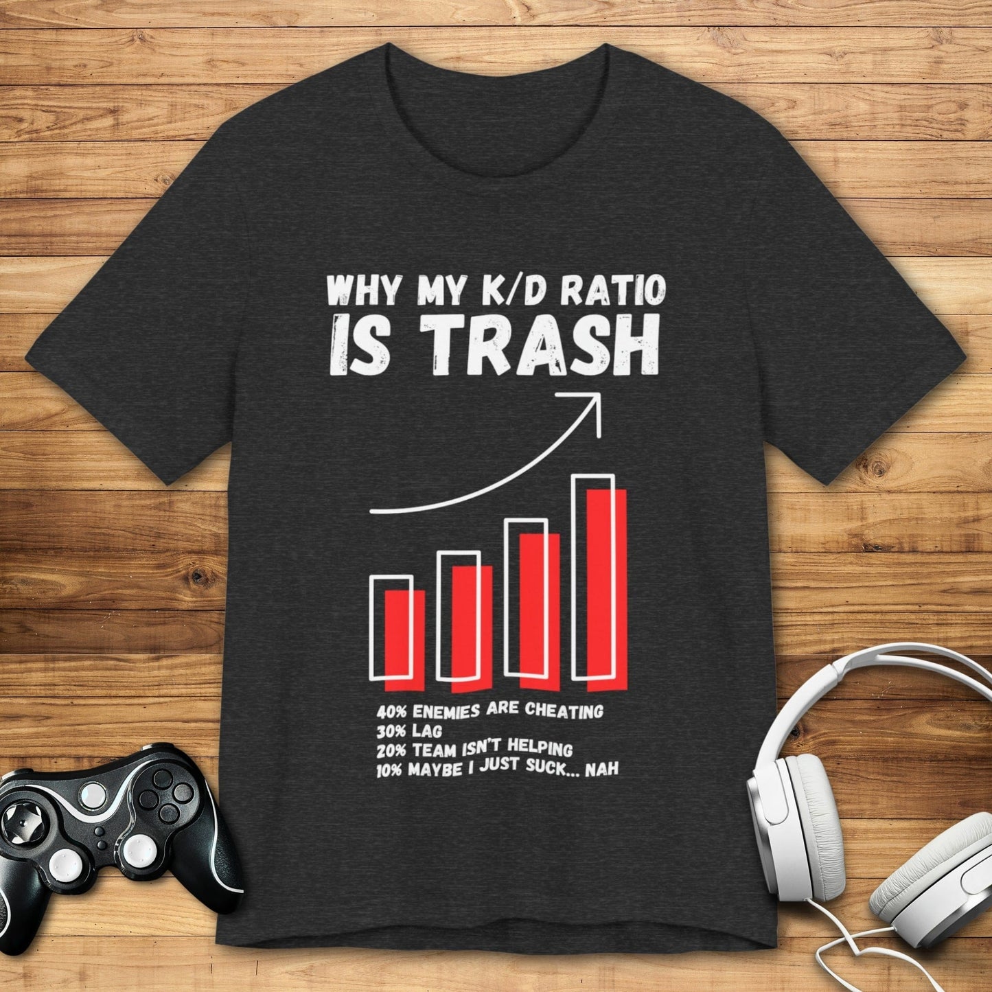 T-Shirt Dark Grey Heather / S Why My K/D Ratio Is Trash T-shirt