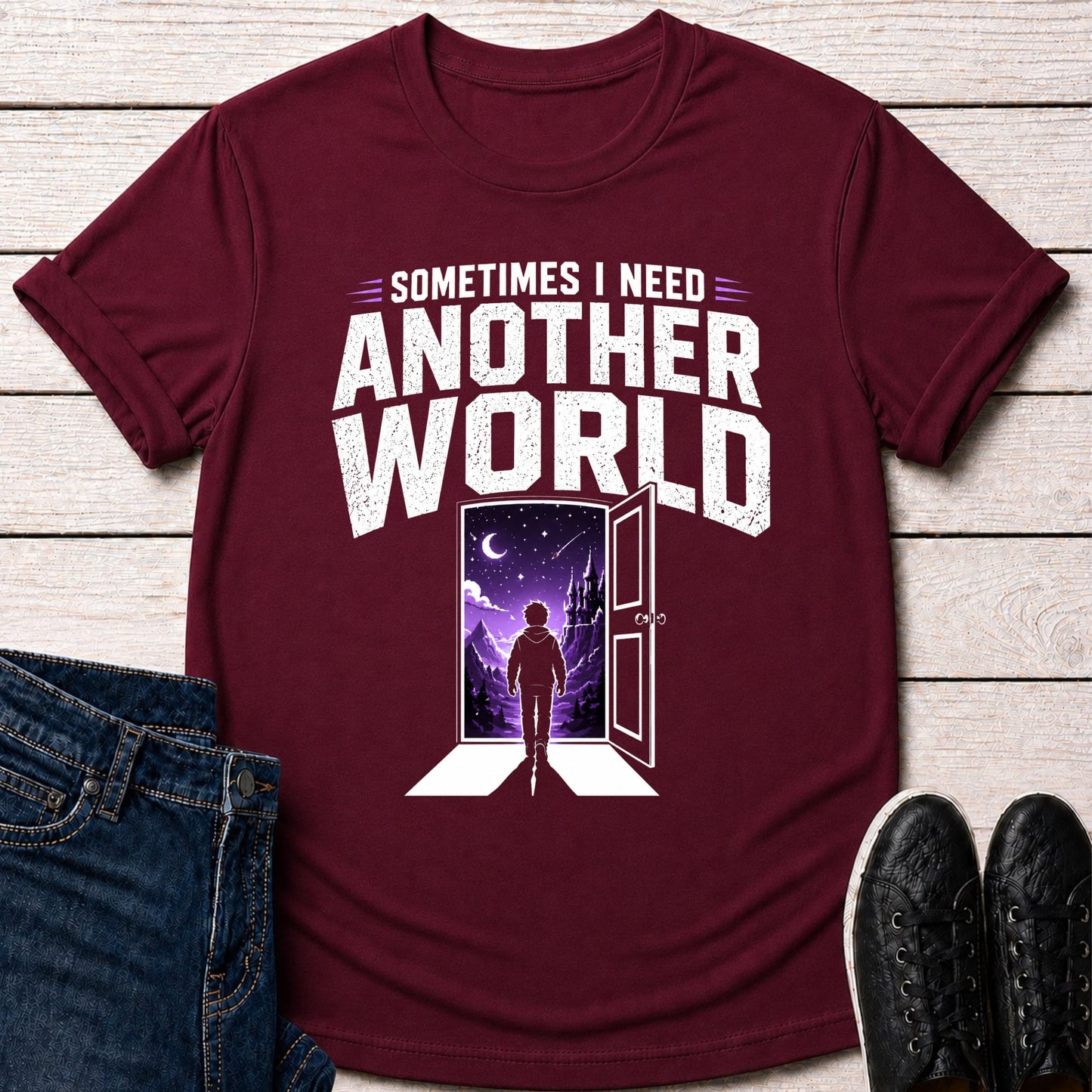 T-Shirt Maroon / S Another World T-shirt