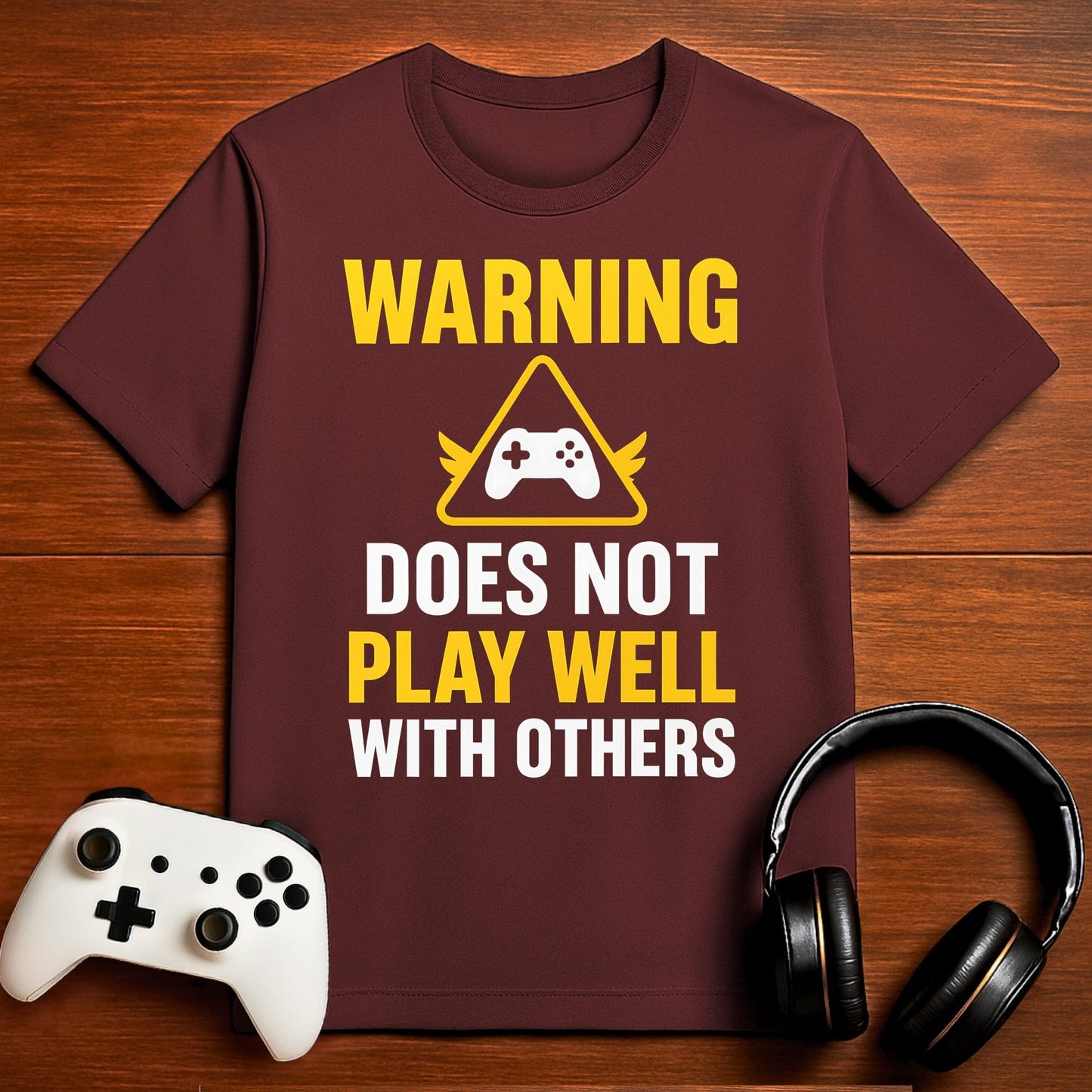 T-Shirt Maroon / S Approach with Caution Gaming T-shirt
