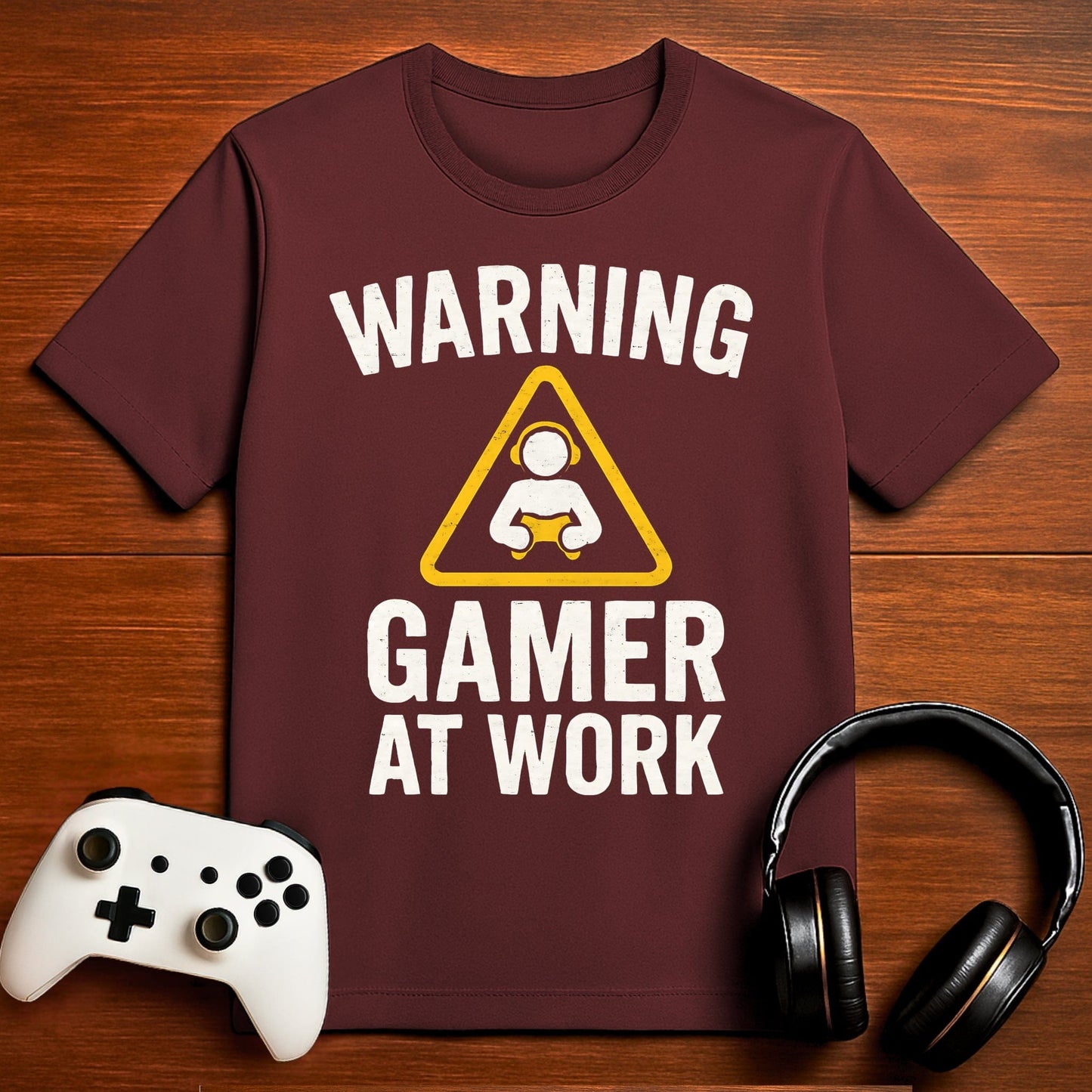 T-Shirt Maroon / S Danger: Gamer at Work T-shirt