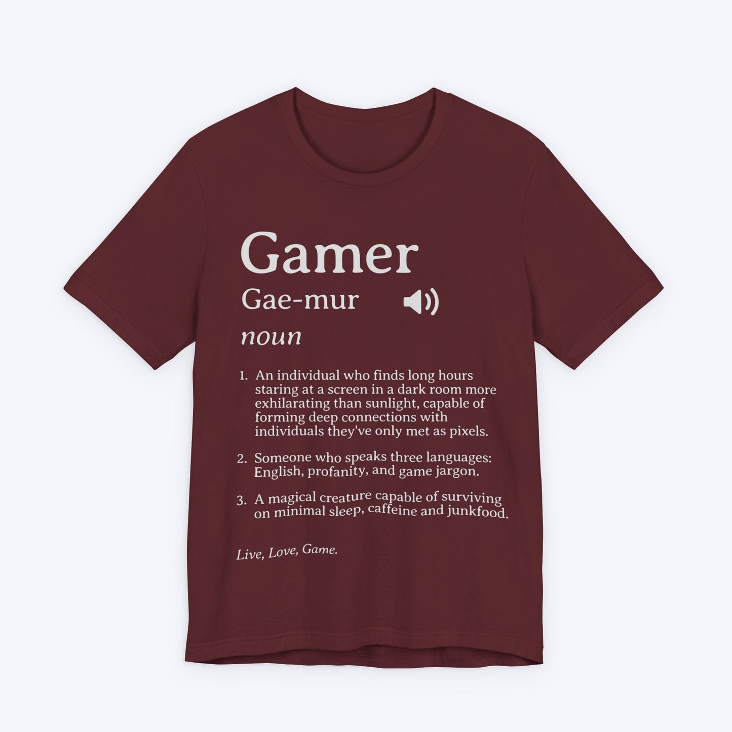 T-Shirt Maroon / S Gamer (Definition) T-shirt